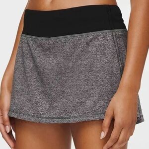 Lululemon Pace Rival Skirt In Heathered Grey Skirt Size 2